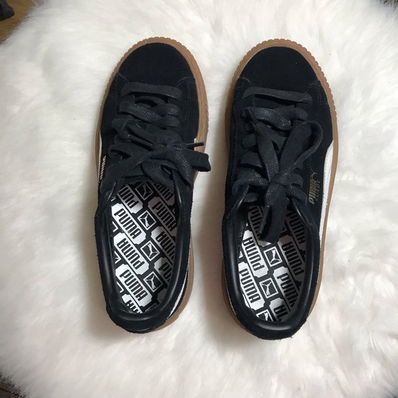SOLD Puma Suede Platform Sneakers creepers black - Picture 5 of 7